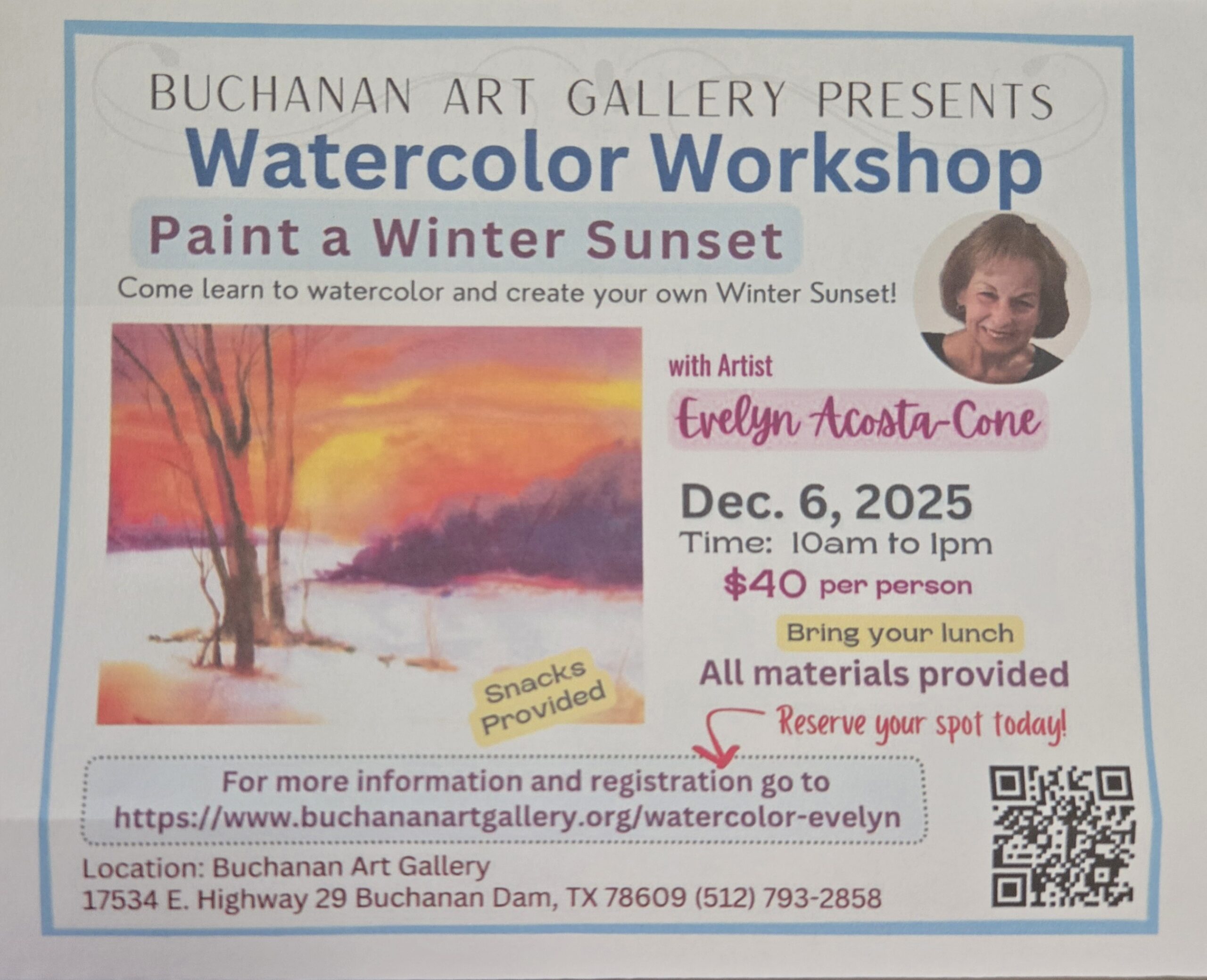 Watercolor Workshop Winter Sunset